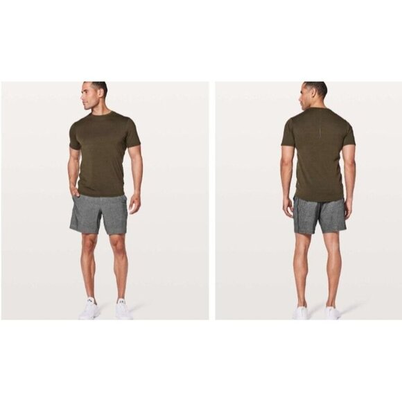 Lululemon Other - Lululemon Pace Breaker Short Heathered Texture Printed Gray Deep Coal Sz M